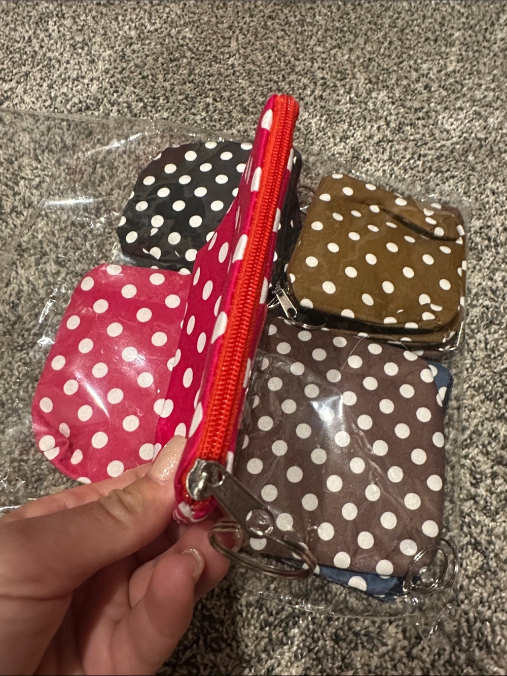 12- Polka Dot Coin Pouches - Assorted Colors